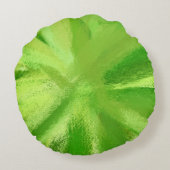 緑の抽象絵画アート ラウンドクッション (裏面)