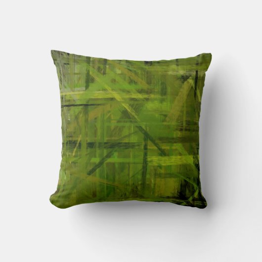 緑の抽象芸術の色彩の鮮やかなヴィンテージ クッション (正面)