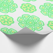 緑の抽象芸術の花の継ぎ目のないパターン ラッピングペーパー (角)