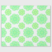 緑の抽象芸術の花の継ぎ目のないパターン ラッピングペーパー (フラット)