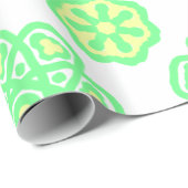 緑の抽象芸術の花の継ぎ目のないパターン ラッピングペーパー (ロールコーナー)