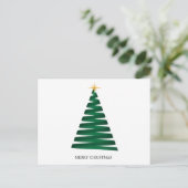 緑の抽象芸術クリスマスツリー シーズンポストカード (スタンド正面)
