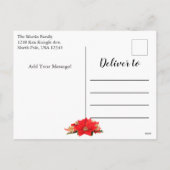 緑の抽象芸術クリスマスツリー シーズンポストカード (裏面)