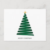 緑の抽象芸術クリスマスツリー シーズンポストカード (正面)