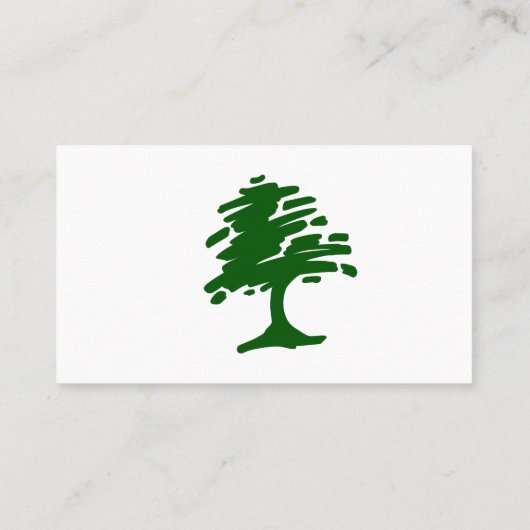 緑の抽象芸術ツリー |ガーデニング造園 名刺 (裏面)