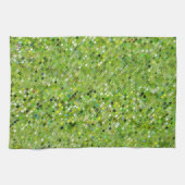 緑の抽象芸術パターン キッチンタオル (横)
