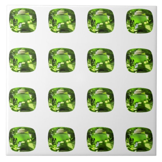 緑の抽象芸術パターン タイル (正面)