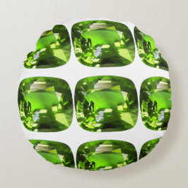 緑の抽象芸術パターン ラウンドクッション