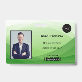 緑の抽象芸術ビジネス写真ID バッジ