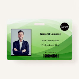 緑の抽象芸術ビジネス写真ID バッジ