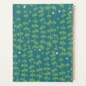 緑の抽象芸術フローラつる植物パターパーソナライズされたン プランナー手帳 (裏面)