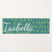 緑の抽象芸術フローラつる植物パターパーソナライズされたン ヨガマット (正面(横))