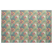 緑の抽象芸術フローラ ファブリック (ヤード)