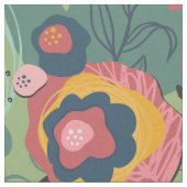 緑の抽象芸術フローラ ファブリック (クローズアップ)