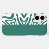 緑の抽象芸術プリントと無地の緑の電話ケース Case-Mate iPhoneケース (裏面 (横))
