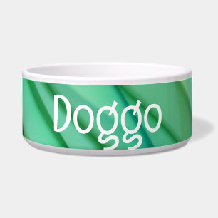 緑の抽象芸術ペットボウルとDOGGO文字 ボウル