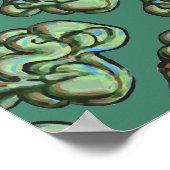 緑の抽象芸術ポスターとブルーエンジェル ポスター (角)