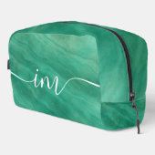 緑の抽象芸術大理石とカスタムイニシャル- ドップキット (右コーナー)