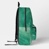 緑の抽象芸術大理石とカスタムイニシャル- プリントバックパック (左)