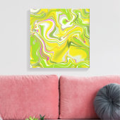 緑の抽象芸術大理石の背景。 キャンバスプリント (インサイチュ (リビング))