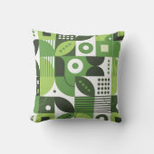 緑の抽象芸術幾何学的アートパターン クッション (正面)