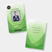 緑の抽象芸術従業員の写真ID バッジ (正面&裏面)