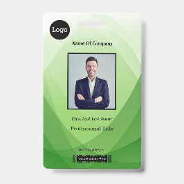 緑の抽象芸術従業員の写真ID バッジ
