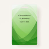 緑の抽象芸術従業員の写真ID バッジ (裏面)