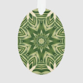 緑の抽象芸術植物性のトロピカルパ葉メ オーナメント (裏面)