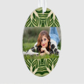 緑の抽象芸術植物性のトロピカルパ葉メ オーナメント (正面)