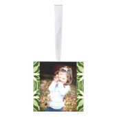 緑の抽象芸術植物性のトロピカルパ葉メ キューブオーナメント (右)