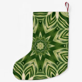 緑の抽象芸術植物性のトロピカルパ葉メ スモールクリスマスストッキング (裏面)