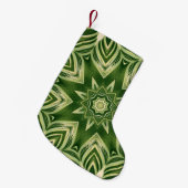 緑の抽象芸術植物性のトロピカルパ葉メ スモールクリスマスストッキング (正面 (吊り時))