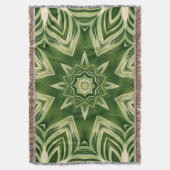 緑の抽象芸術植物性のトロピカルパ葉メ スローブランケット (正面縦)