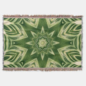 緑の抽象芸術植物性のトロピカルパ葉メ スローブランケット (正面)