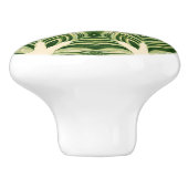 緑の抽象芸術植物性のトロピカルパ葉メ セラミックノブ (側面)