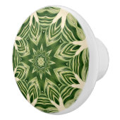 緑の抽象芸術植物性のトロピカルパ葉メ セラミックノブ (右)