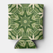 緑の抽象芸術植物性のトロピカルパ葉メ 缶クーラー (正面)