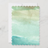 緑の抽象芸術水の色の保存日付 セーブザデート (裏面)