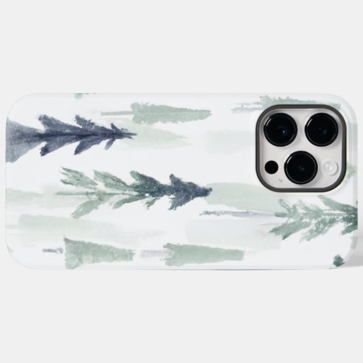 緑の抽象芸術水色の森のiPhoneケース Case-Mate iPhoneケース (裏面 (横))