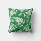 緑の抽象芸術水色ファーンパターン クッション (正面)