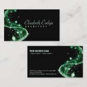 緑の抽象芸術背景の波7hui7 名刺 (正面/裏面)