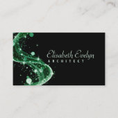 緑の抽象芸術背景の波7hui7 名刺 (正面)