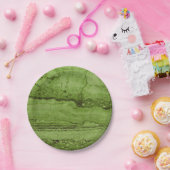 緑の抽象芸術花崗岩の石の大理石のパターン ペーパープレート (パーティー)