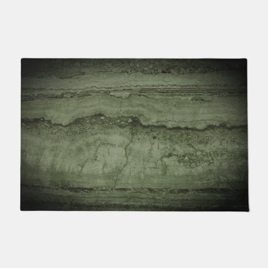 緑の抽象芸術花崗岩 |石の大理石パターン ドアマット (正面)