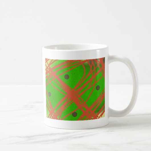 緑の抽象芸術芸術 コーヒーマグカップ (右)