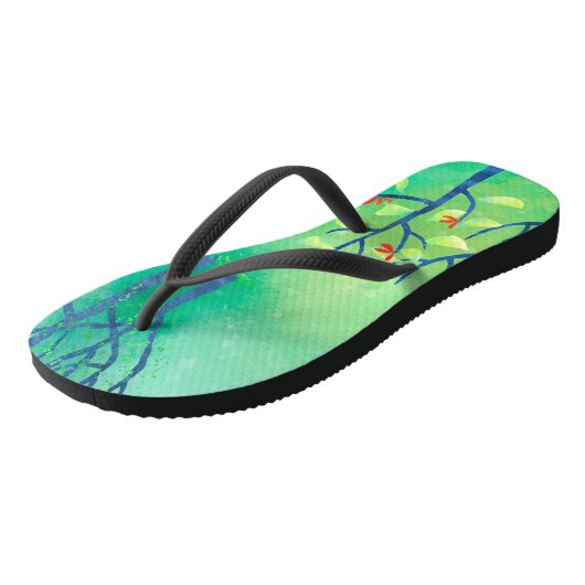 緑の抽象芸術風景 ビーチサンダル (アングル)