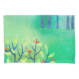 緑の抽象芸術風景 枕カバー