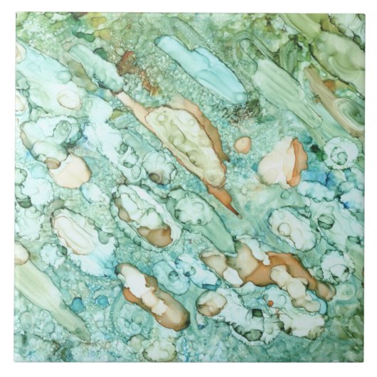 緑の抽象芸術21 タイル (正面)