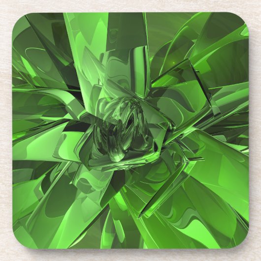 緑の抽象芸術 コースター (正面)